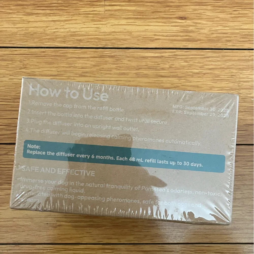 The Dog Calming Diffuser to promote anxiety and promote calm. NEW SEALED PACKAGE